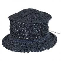 B2B Veggie Fiber Straw Crochet Bucket Hat - Navy Blue