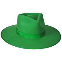 Wool Felt Rancher Fedora Hat - Green