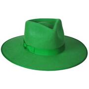 Wool Felt Rancher Fedora Hat - Green