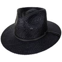 Horan Panama Straw Fedora Hat - Black