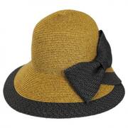 Overlap Brim and Bow Toyo Straw Sun Hat