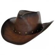Faux Leather Western Hat