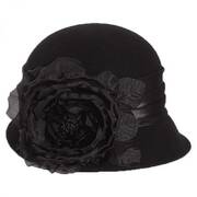 Side Rose Wool Felt Cloche Hat