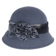Silk Swirl Rose Wool Felt Cloche Hat