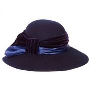 Satin Velvet Drape Wool Felt Swinger Hat