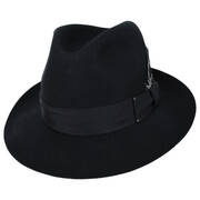 Gangster Wool Felt Fedora Hat - Black