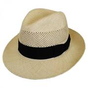 Groff Vent Panama Straw Fedora Hat