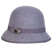 Brooch Wool Felt Cloche Hat
