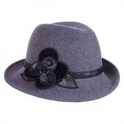 Rose Profile Wool Felt Fedora Hat