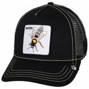 Queen Bee Mesh Trucker Snapback Baseball Cap - Black