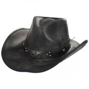 Faux Leather Western Hat