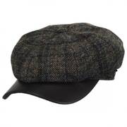 Vintage Shetland Wool Check Newsboy Cap