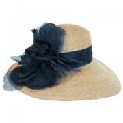 Silk Rose Raffia Straw Lampshade Hat