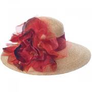 Silk Rose Milan Straw Lampshade Hat
