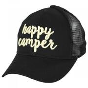 High Ponytail Happy Camper Mesh Adjustable Baseball Cap