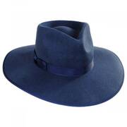 Wool Felt Rancher Fedora Hat - Navy Blue