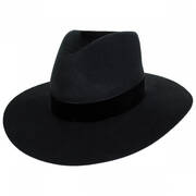 Benson Tri Wool Felt Fedora Hat - Black