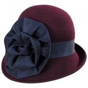 Ribbon Flower Profile Wool Felt Cloche Hat - Made to Order