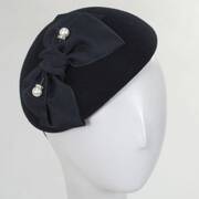 Wool Felt Ribbon Bow Accent Beret - Made to Order