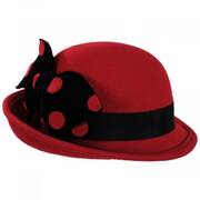 Polka Dot Band Wool Felt Off the Face Hat - Made to Order