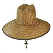 Palm Leaf Straw Lifeguard Hat w/ Bound Brim