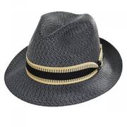 Monet Tweed Straw Braid Fedora Hat