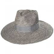 Joanna Wheat Straw Fedora Hat - Silver