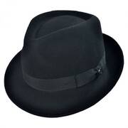 Detroit Wool Felt Trilby Fedora Hat - Black