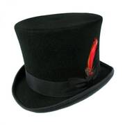 Victorian Wool Felt Top Hat - Black