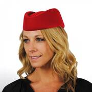 Stewardess Wool Felt Pillbox Hat