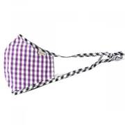 Antimicrobial Adjustable Ear Ties Gingham Cotton Face Cover