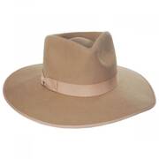 Wool Felt Rancher Fedora Hat - Caramel