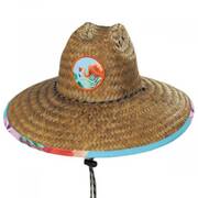 Flamingo 2 Coconut Straw Lifeguard Hat