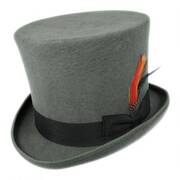Victorian Wool Felt Top Hat - Gray
