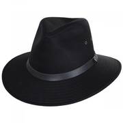 Cotton Safari Fedora Hat - Black