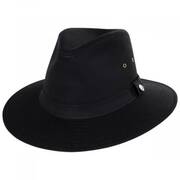 Cotton Oilcloth Safari Fedora Hat - Black