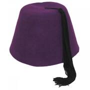 Purple Wool Fez with Black Tassel