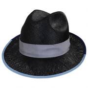 Hesmond Sisal Litestraw Fedora Hat - Black/Blue