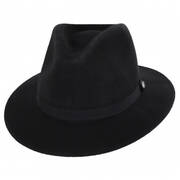 Messer Packable Wool Felt Fedora Hat - Black