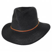 Wesley Braided Toyo Straw Fedora Hat - Black/Brown