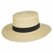 Spencer Wheat Straw Boater Hat - Suede Band