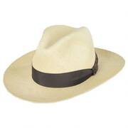 Damier Wide Brim Panama Straw Fedora Hat