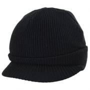 Sliced Peak Billed Knit Beanie Hat