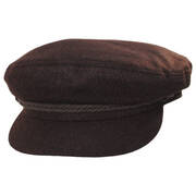 Wool Blend Fiddler Cap - Chocolate Brown