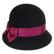 Emma Wool Felt Cloche Hat - Black