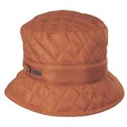 Quilted Nylon Rain Bucket Hat - Orange