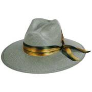 Caelus Wide Brim Shantung Straw Fedora Hat