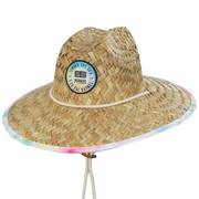 Splash Tie Dye Artisan Rush Straw Lifeguard Hat