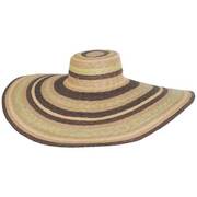 Striped Milan Wheat Straw Wide Brim Sun Hat