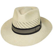 Salvatore Vented Panama Straw Fedora Hat